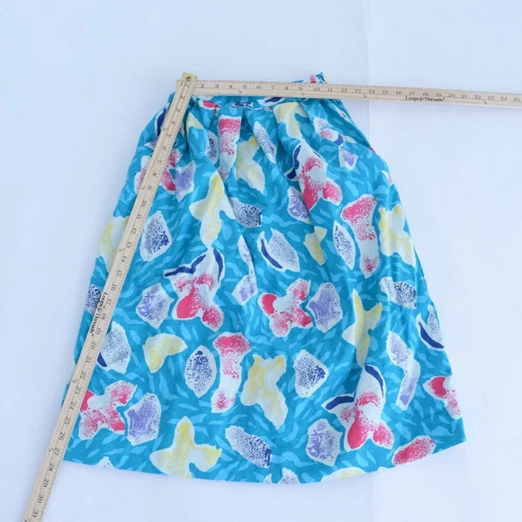 Vintage UMI Collections by Anne Crimmins  Teal Blouse & Midi Skirt Set Size 4 - Picture 10 of 15